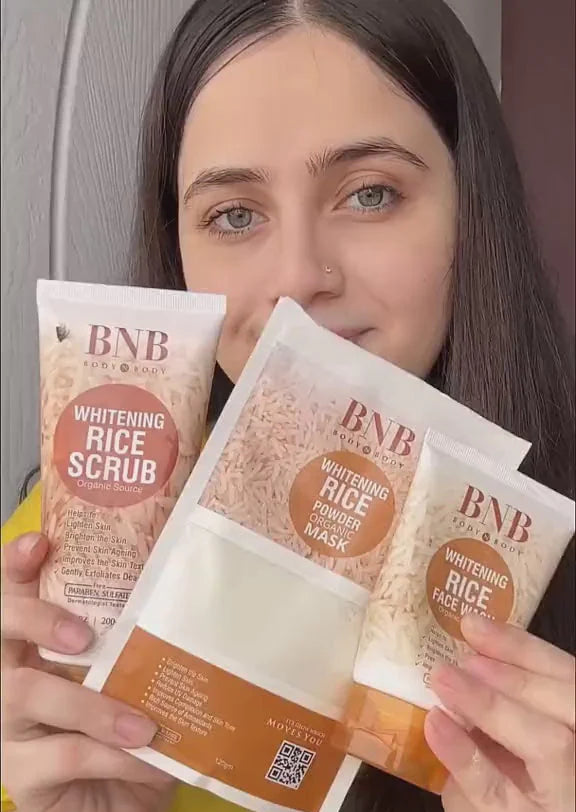 4 In 1 Bnb-rice Whitening And Glowing Facial Kit Sun Screen +face Wash+ Scrub+ Mask &amp