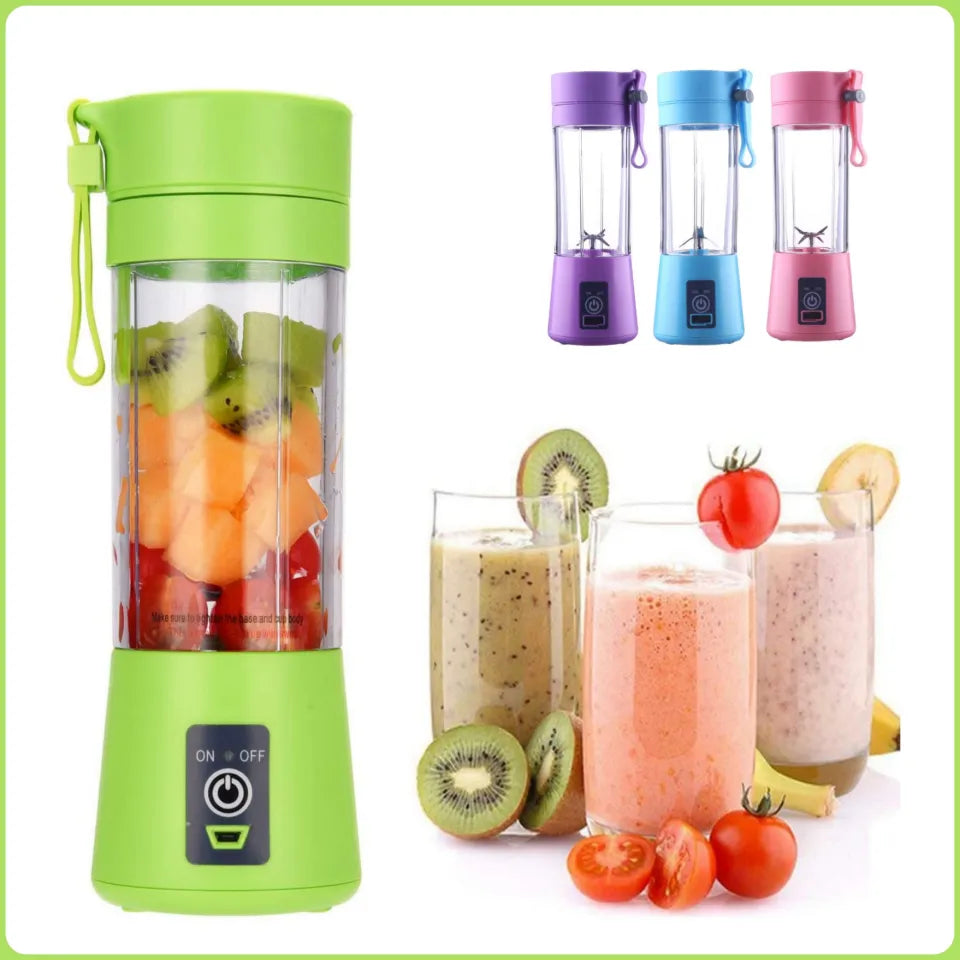 USB Chargeable Juicer Blender 6 Blades 380ml - Portable Juicer Cup & Smoothie Maker