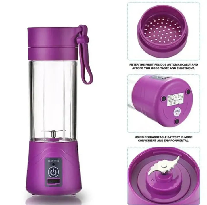 USB Rechargeable 6 Blades Portable  Juicer Blender
