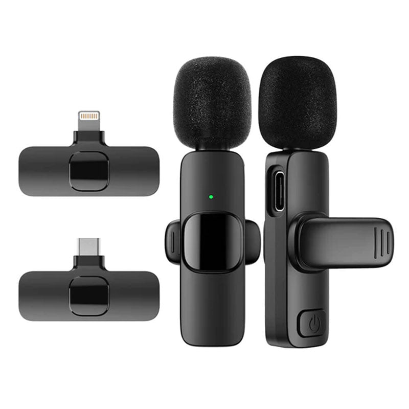 K9 Wireless Microphone dual Lavalier with USB Type C Cable -