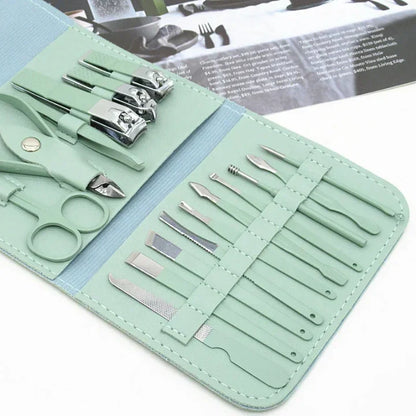 Nail Clipper Manicure Pedicure Set With Leather Case (Premium Quality)