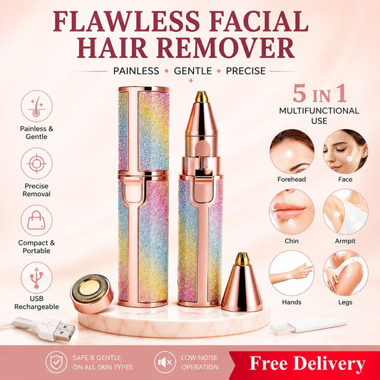 2-in-1 Rechargeable Eyebrow Trimmer and Facial Hair Remover for Women
